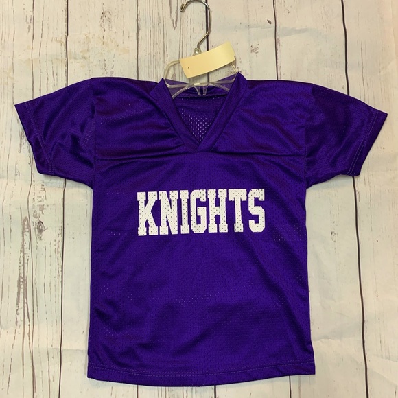 Kids 2T Purple & White Knights Logo Football Uniform Mesh Sports Jersey NWT - Picture 1 of 2